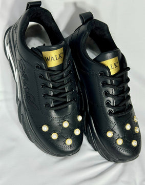 BLACK GILDED SNEAKERS
