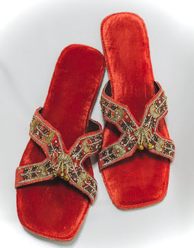 Velour slides Orange