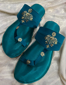 Peacock green beauty Kolhapuri