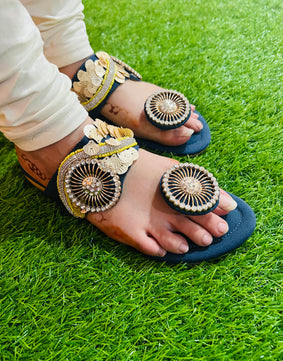 Blue formal Kolhapuri